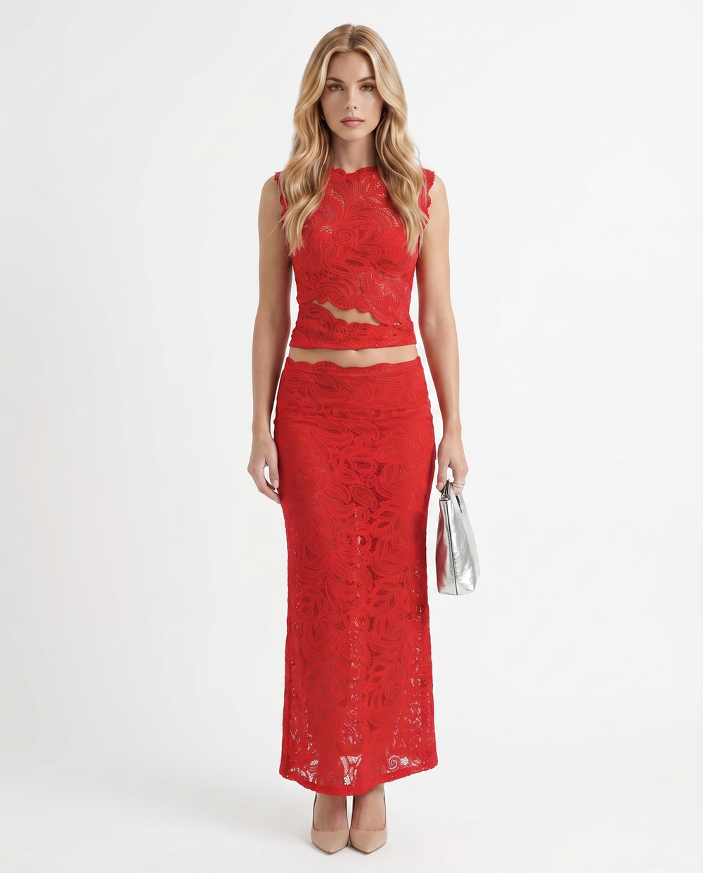 Rocelle Lace Set Red