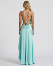Rosalie Cowl Maxi Dress Aqua view 5
