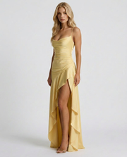 Rosalie Cowl Maxi Dress Lemon view 3