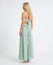Roselyn Floral Ruffle Cutout Maxi Dress Green view 4