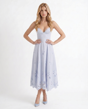 Sara Flare Midi Dress Blue view 3