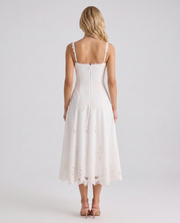 Sara Flare Midi Dress White view 5