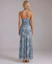 Sarah Plunge Maxi Dress Blue view 2
