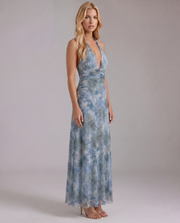 Sarah Plunge Maxi Dress Blue view 3