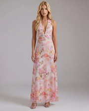 Sarah Plunge Maxi Dress Pink view 1