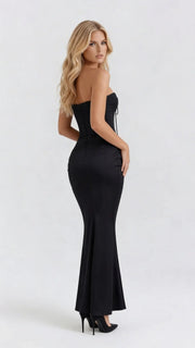Scarlet Corset Strapless Maxi Dress Black view 5