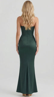 Scarlet Corset Strapless Maxi Dress Green view 7