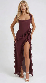 Scarlet Ruffle Maxi Dress Purple view 3