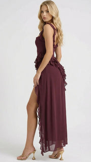 Scarlet Ruffle Maxi Dress Purple view 4