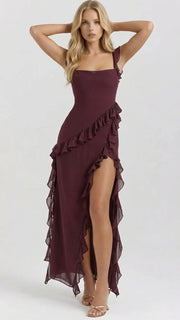 Scarlet Ruffle Maxi Dress Purple view 1