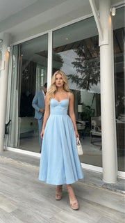 Selene Sweetheart Midi Dress Light Blue view 3