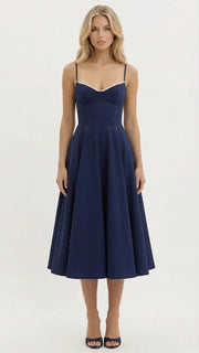 Selene Sweetheart Midi Dress Navy view 2