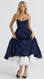 Selene Sweetheart Midi Dress Navy view 7