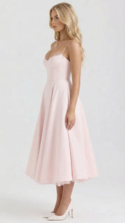 Selene Sweetheart Midi Dress Pink view 3