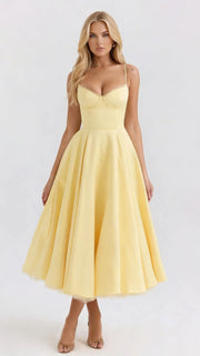 Selene Sweetheart Midi Dress Yellow view 2