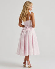 Sherrie Gingham Midi Dress Blush view 4