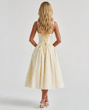 Sherrie Gingham Midi Dress Butter Yellow view 3