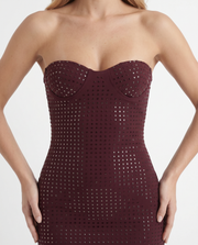 Skylar Rhinestone Mini Dress Red view 6