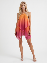 Sloane Drape Mini Dress Orange view 1