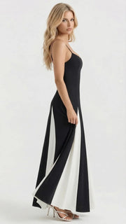 Solara Flare Maxi Dress Black & White view 6