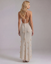 Suki Satin Slip Maxi Dress Beige view 4