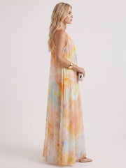 Sylvie Chiffon Maxi Dress Orange view 4