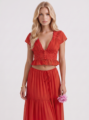 Talia Skirt Set Red view 2