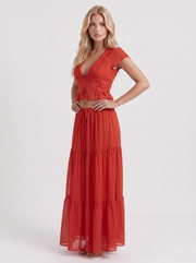 Talia Skirt Set Red view 3