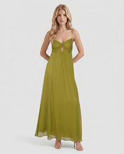 Tatum Keyhole Maxi Dress Olive Green view 1
