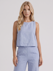 Vale Linen Pants Set Blue view 2