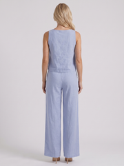 Vale Linen Pants Set Blue view 5