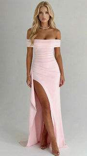 Valentina Ruched Maxi Dress Pink view 1