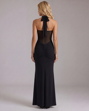 Victoria Ruched Maxi Dress Black view 2