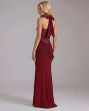 Victoria Ruched Maxi Dress Red view 2