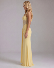 Victoria Ruched Maxi Dress Yellow view 3