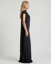 Vivienne Drape Maxi Dress Black view 4
