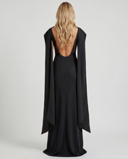 Vivienne Drape Maxi Dress Black view 5