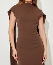 Vivienne Drape Maxi Dress Chocolate view 6