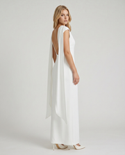 Vivienne Drape Maxi Dress White view 3