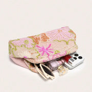 Wanda Floral Embroidered Sequin Shoulder Clutch Bag Pink view 3