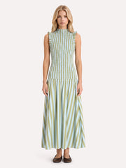 Willa Smocked Maxi Dress Green view 1
