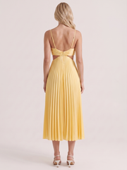 Zara Cutout Midi Dress Yellow view 5