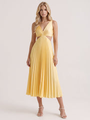 Zara Cutout Midi Dress Yellow view 1