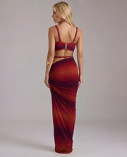 Zendeya Satin Slip Maxi Dress Red view 4