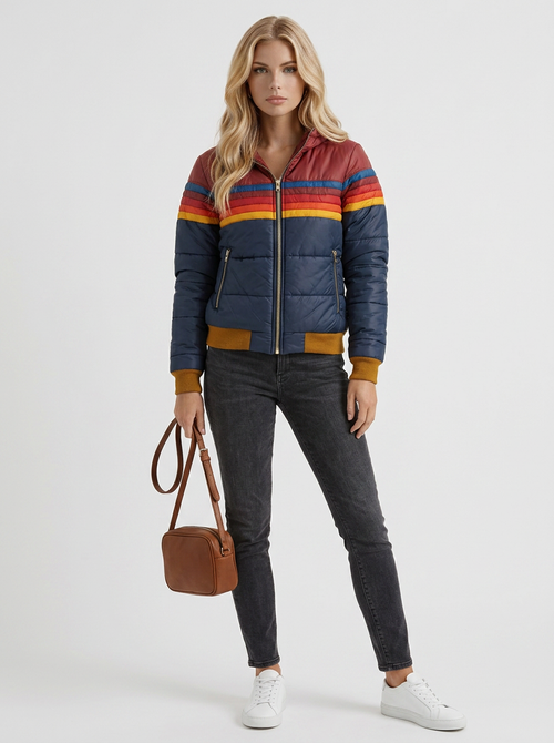 Annika Bomber Jacket Navy Blue