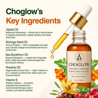 Choglow natural retinol alternative face oil for wrinkles and dark spots