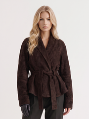 Hattie Shawl Jacket Dark Brown view 2