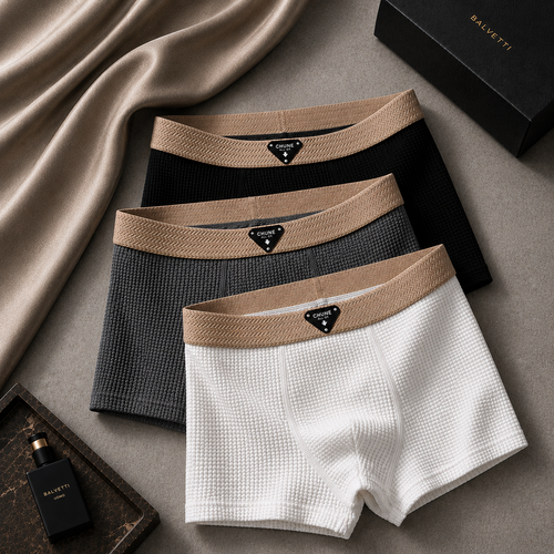 Waffle Knit Cotton Boxer Briefs