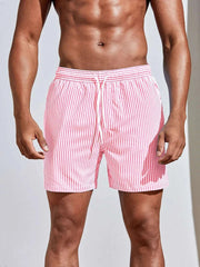 Men’s Striped Swim Shorts – Quick-Dry Fit view 1