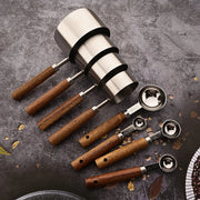 Wood and Steel Measuring Spoon Set view 3